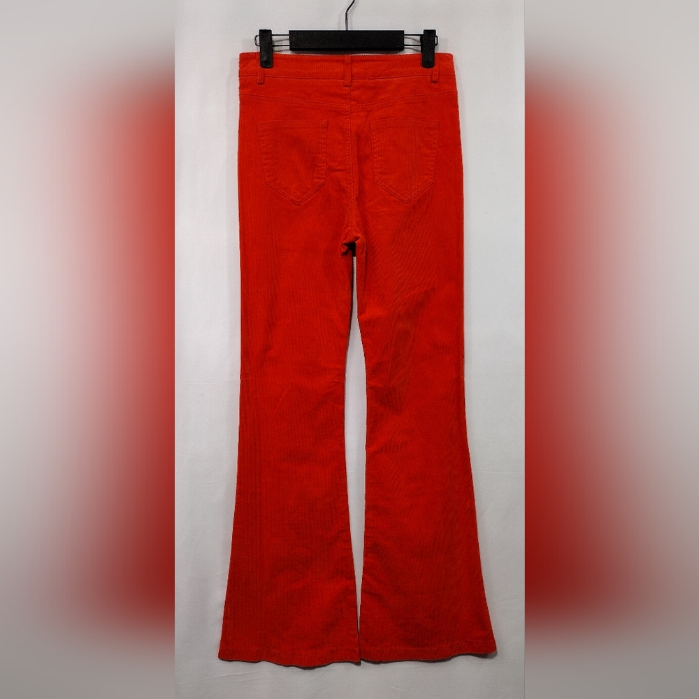 NWT Edikted Corduroy High Rise Pants Womens M Orange Bobo Retro 90s Y2K Casual - Picture 5 of 9